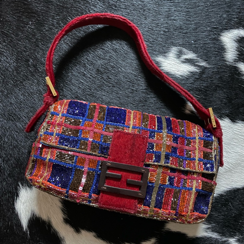 Vintage Fendi Sequin Plain Baguette Bag